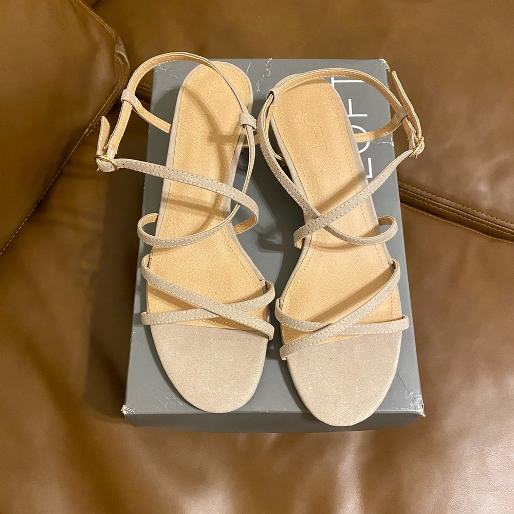 Loft Strappy Block Heel Pink Note
